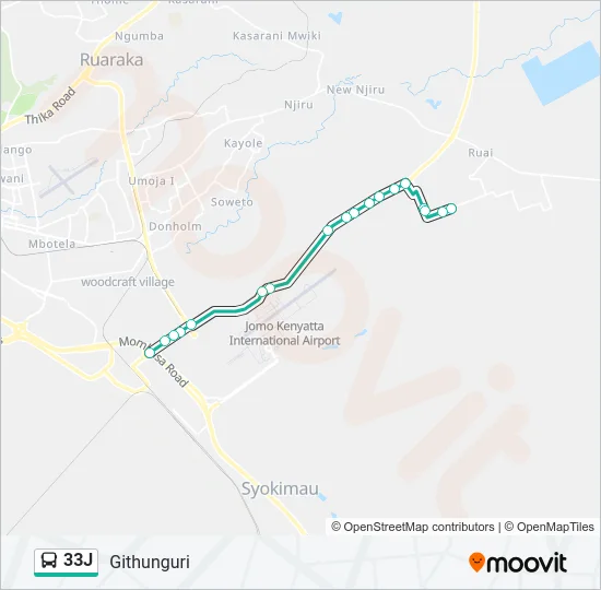 33J Bus Line Map