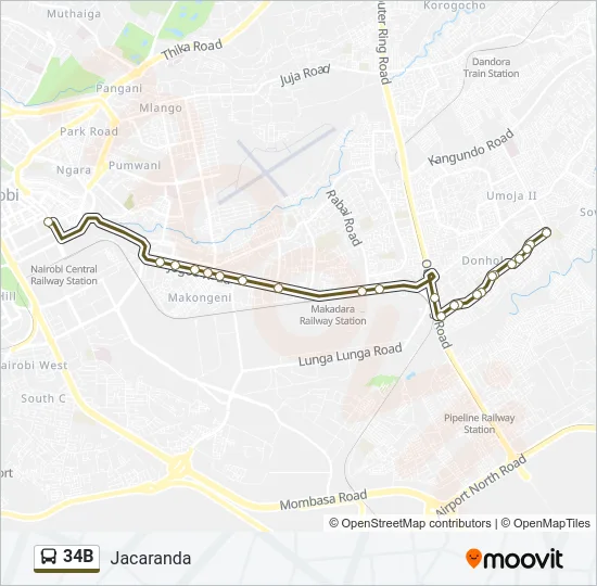 34B Bus Line Map