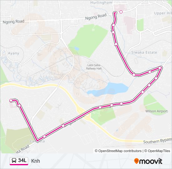 34L bus Line Map