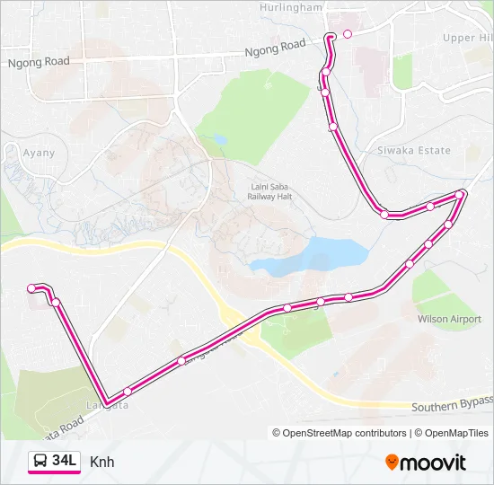 34L Bus Line Map