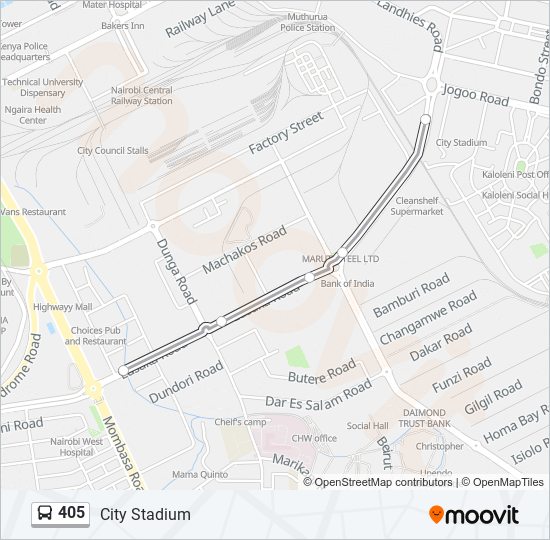 405 bus Line Map