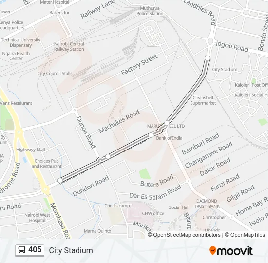 405 Bus Line Map