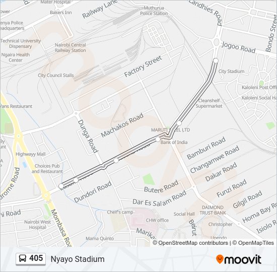 405 Bus Line Map