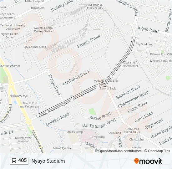405 Bus Line Map