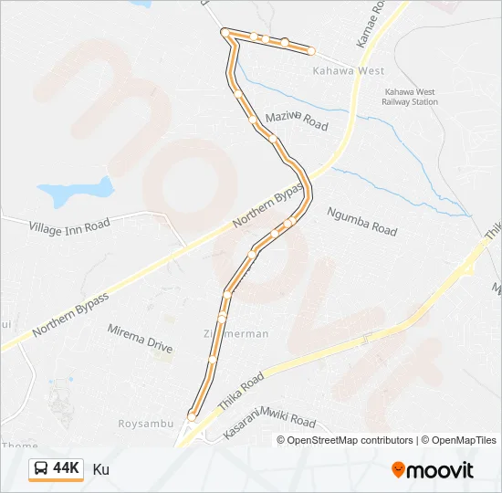 44K Bus Line Map