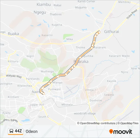 44Z Bus Line Map