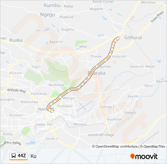 44Z Bus Line Map