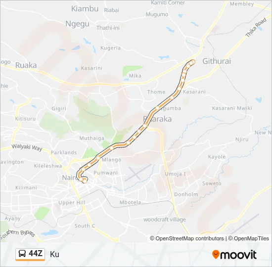 44Z Bus Line Map