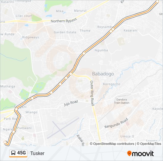 45G bus Line Map