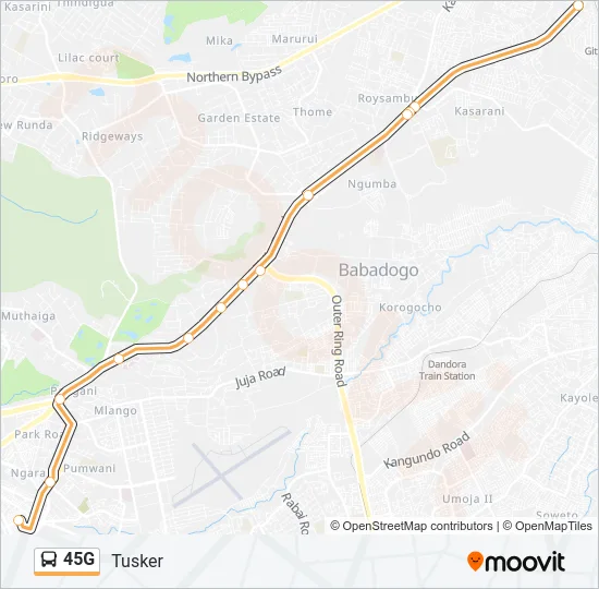 45G Bus Line Map