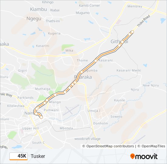 45K bus Line Map