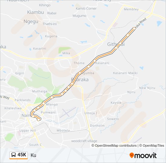 45K Bus Line Map