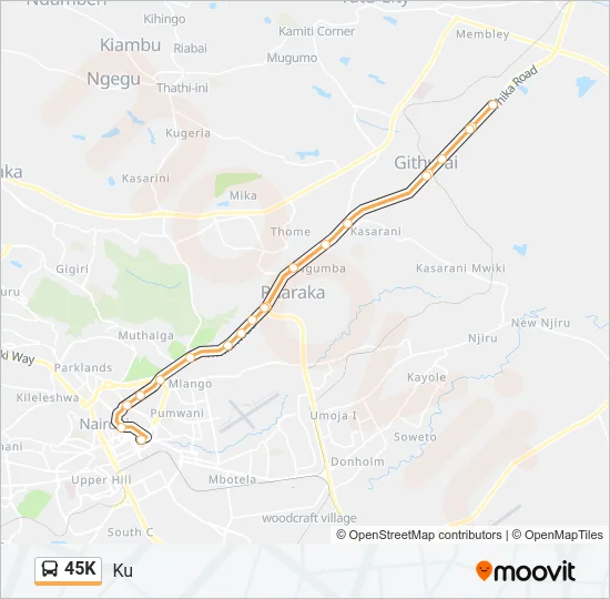 45K Bus Line Map