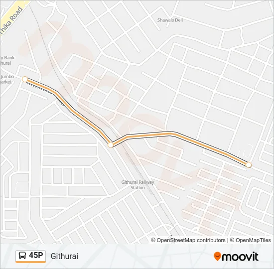 45P Bus Line Map