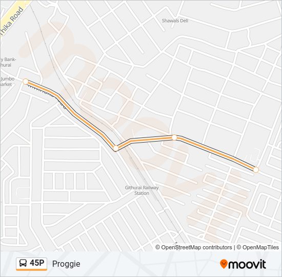 45P bus Line Map