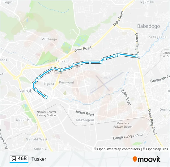 46B Bus Line Map