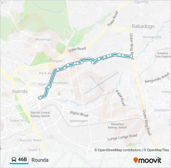 46B Bus Line Map