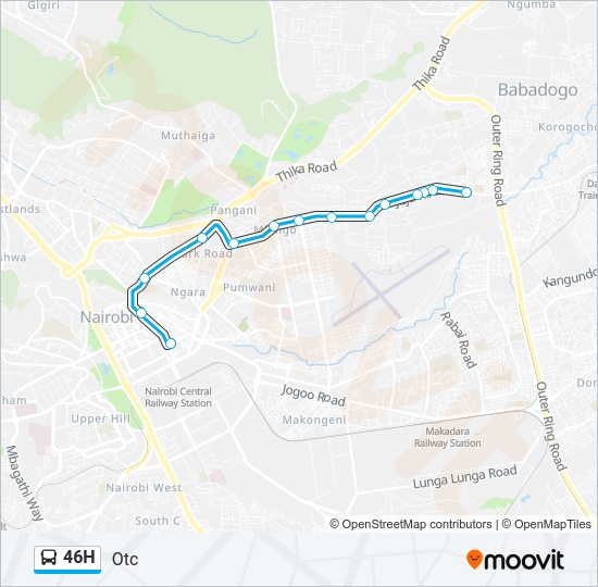 46H Bus Line Map