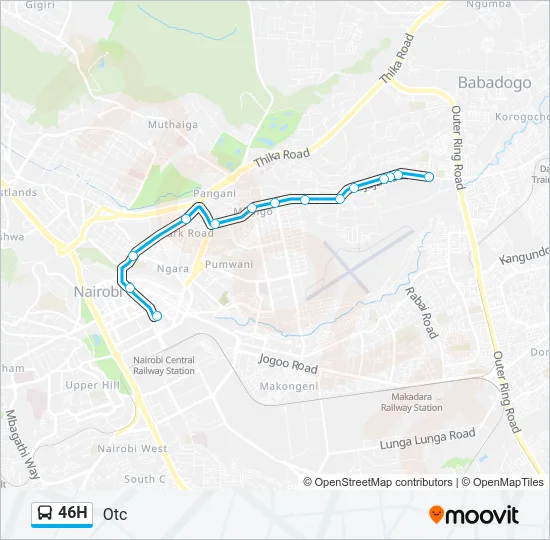 46H Bus Line Map