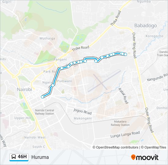 46H bus Line Map