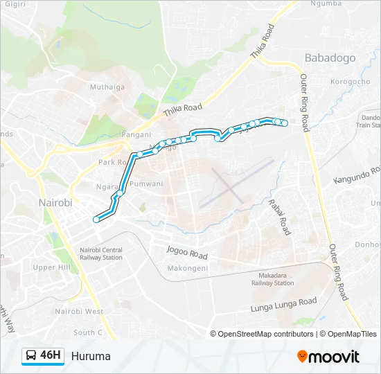 46H Bus Line Map