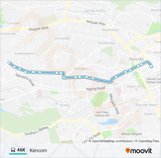 46K Bus Line Map