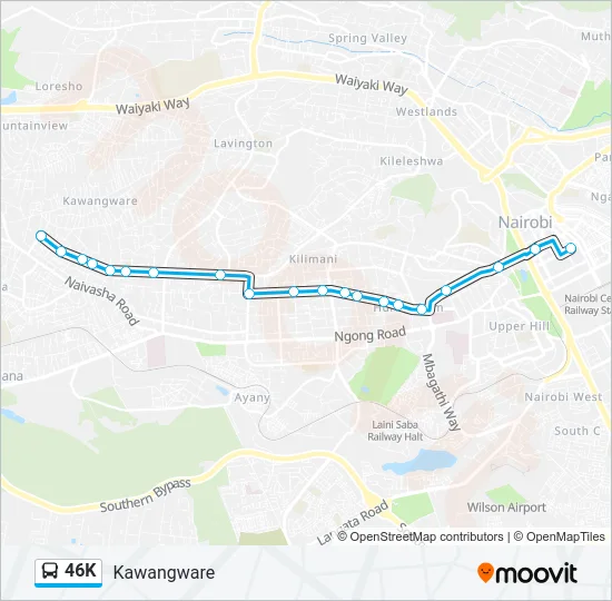 46K Bus Line Map