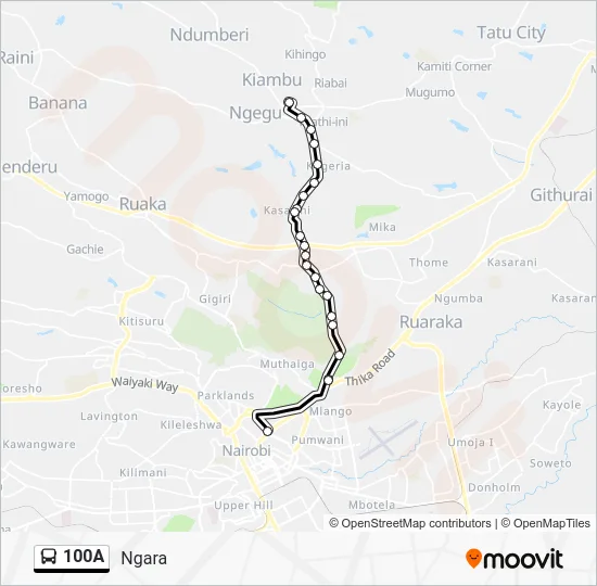 100A Bus Line Map