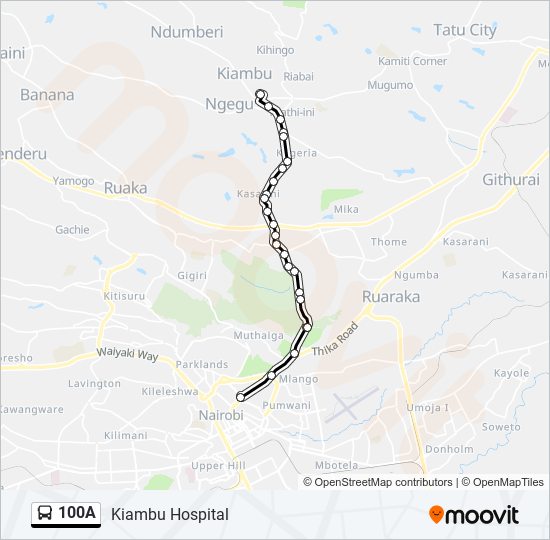 100A bus Line Map