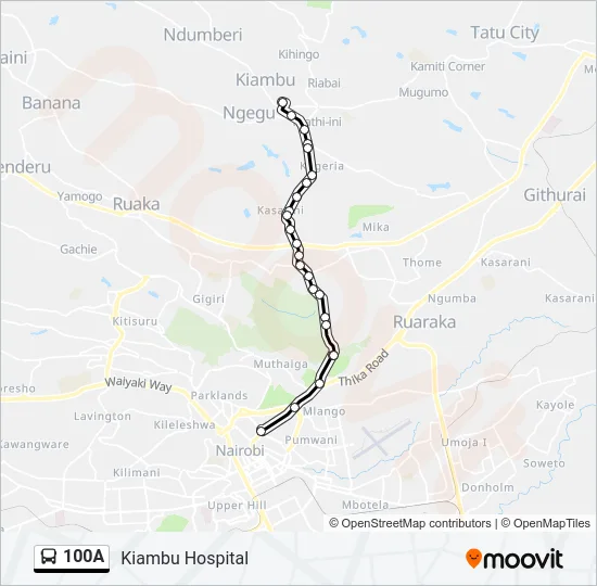 100A Bus Line Map