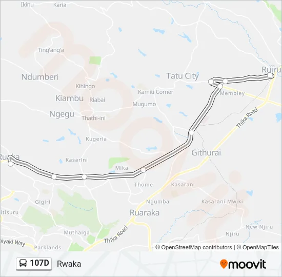 107D Bus Line Map