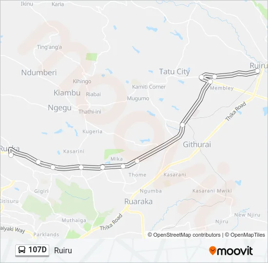 107D Bus Line Map