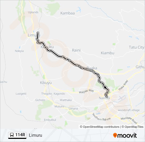 114R bus Line Map