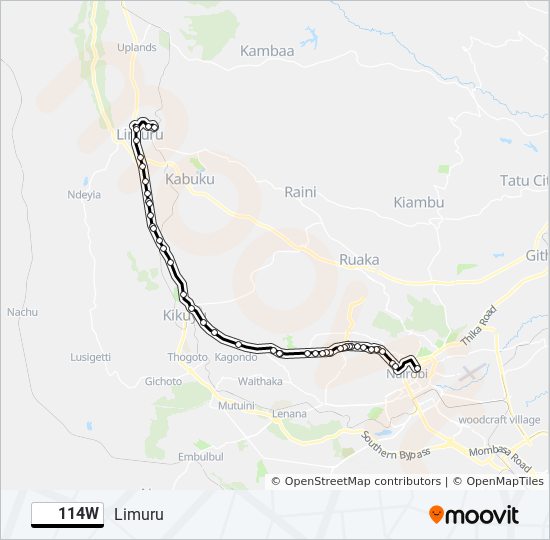 114W bus Line Map