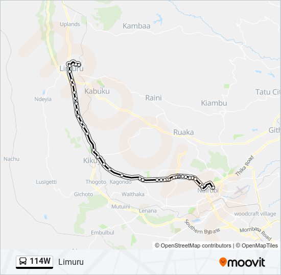 114W bus Line Map