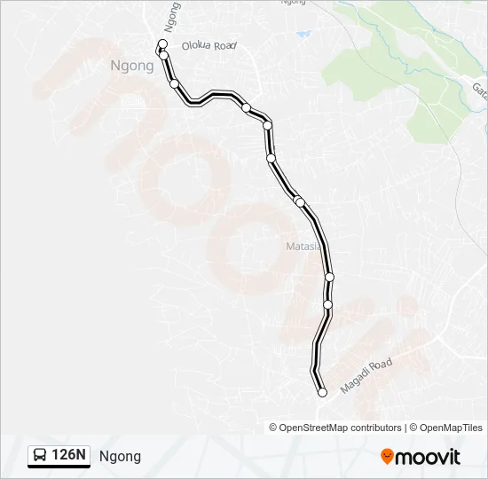 126N Bus Line Map