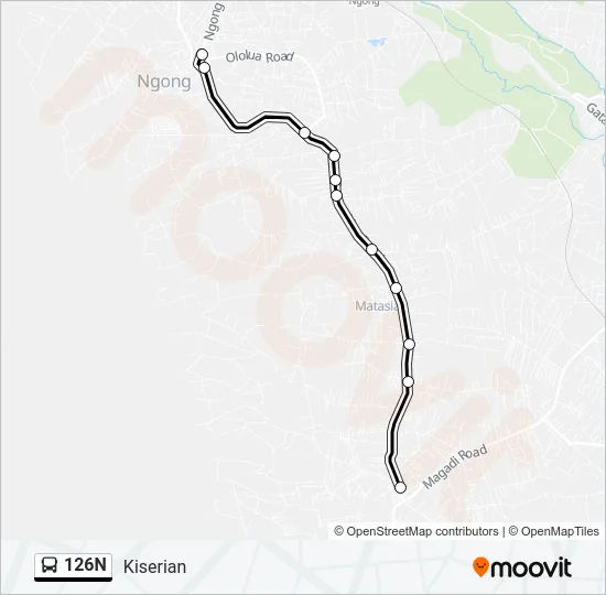 126N Bus Line Map