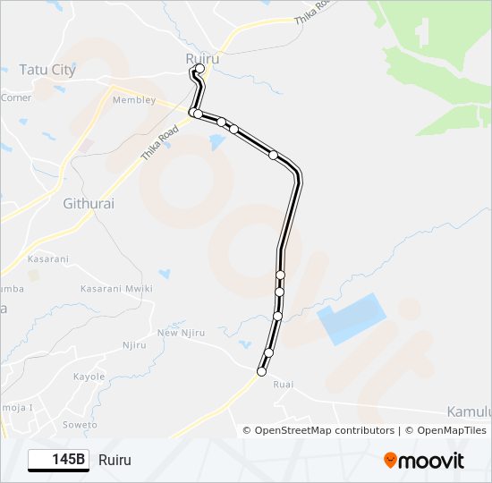 145B bus Line Map