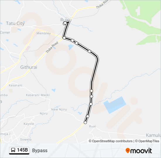 145B bus Line Map