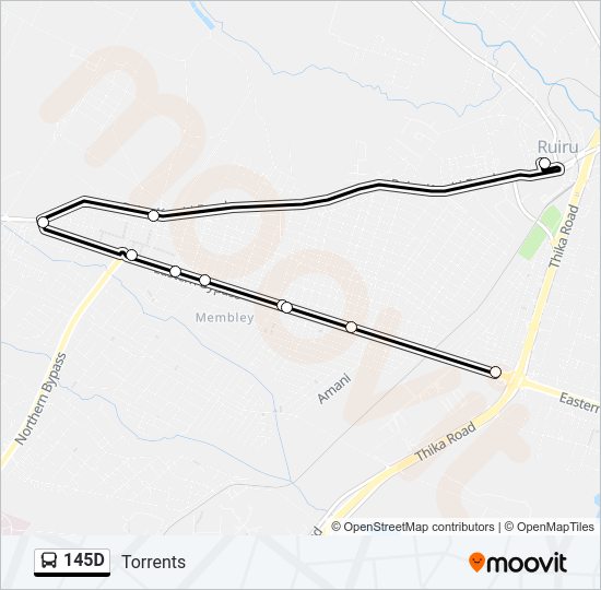 145D bus Line Map