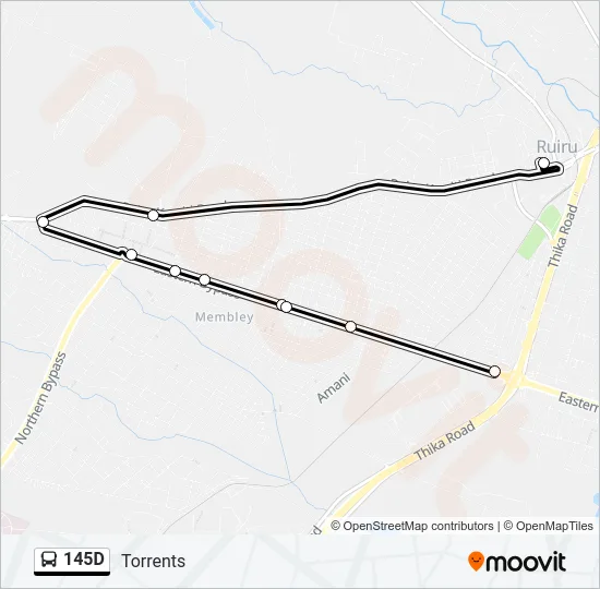 145D Bus Line Map