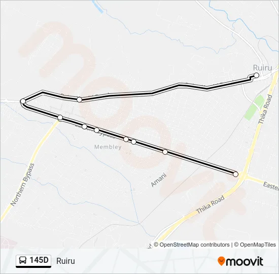 145D Bus Line Map