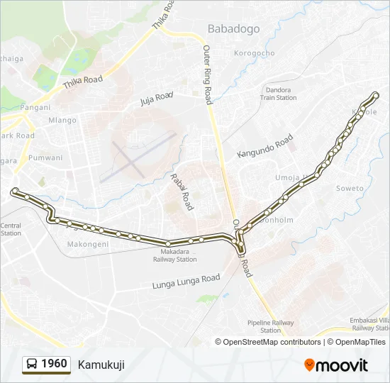 1960 Bus Line Map