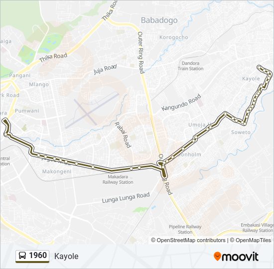 1960 bus Line Map