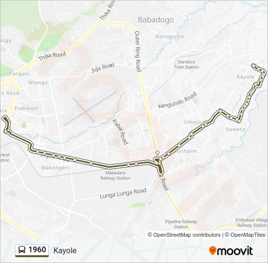 1960 Bus Line Map