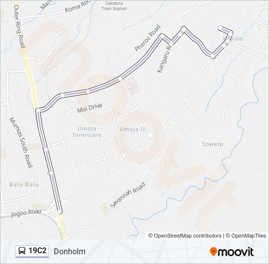 19C2 bus Line Map