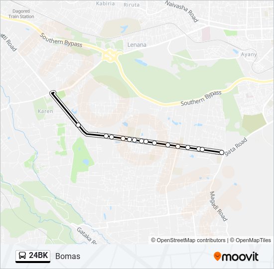 24BK bus Line Map