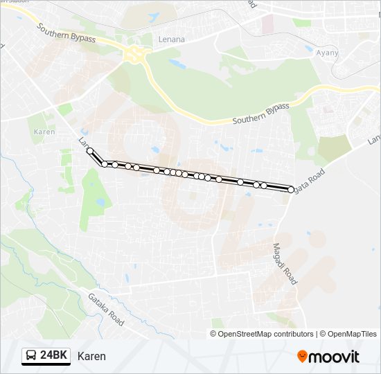 24BK bus Line Map