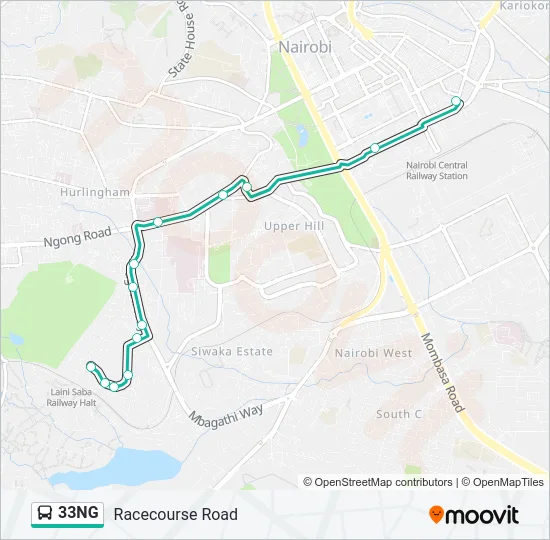 33NG Bus Line Map