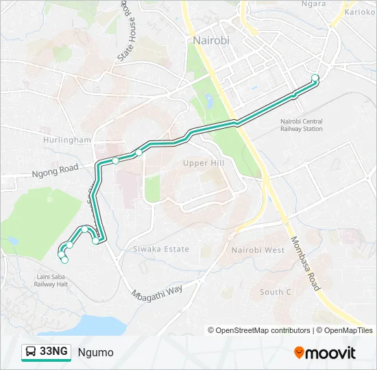33NG Bus Line Map
